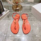 DIORIVIERA C'EST THONG SANDAL VIVID ORANGE AQUAMARINA CALFSKIN