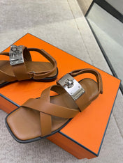 Ines sandal brown calfskin