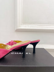 HIGH 65 MM MULE IN DEEP PINK SUEDE