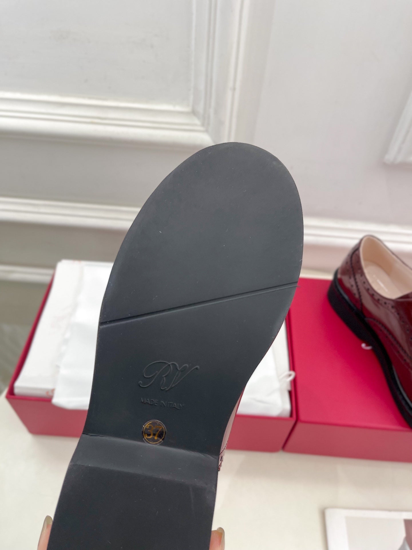 VIV' RANGERS LACE-UPS IN BURGUNDY RED CALFSKIN