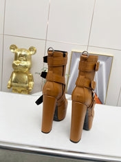 SL ANKLE BUCKLE BOOT PLATFORM SIENNA CALFSKIN