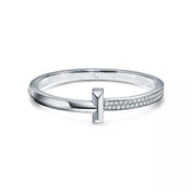 WIDE DIAMONDS HINGED BANGLE