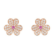 FRIVOLE PINK GOLD FLOWER DIAMOND EARRINGS