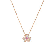 FRIVOLE PINK GOLD FLOWER DIAMOND NECKLACE