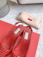 Mesh Slingback Ballerina Red