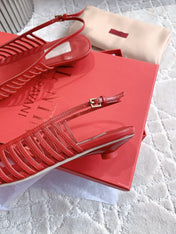 Mesh Slingback Ballerina Red