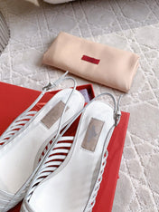 Mesh Slingback Ballerina White