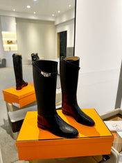 STIVALI JUMPING IN BLACK CALFSKIN